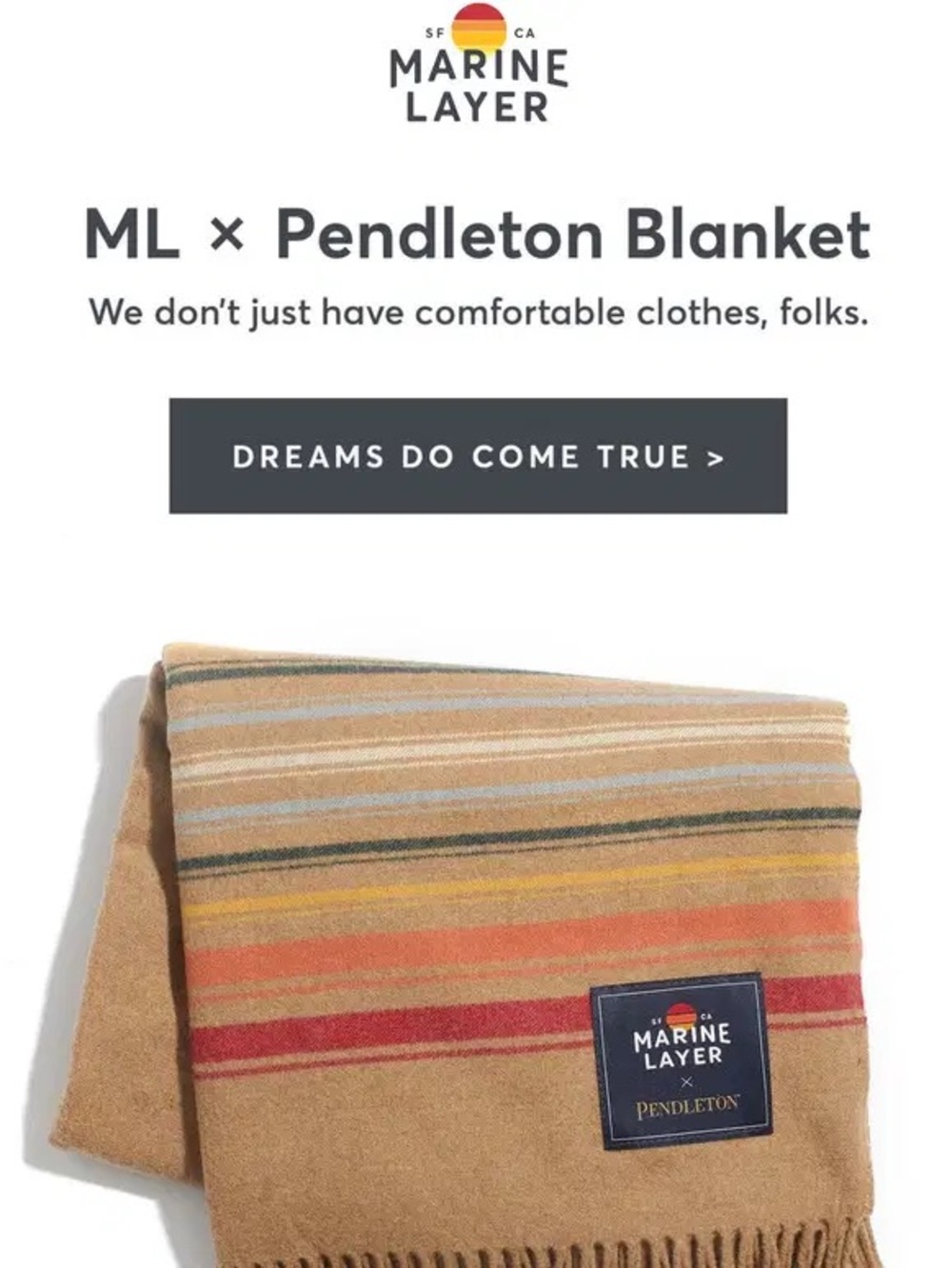 Marine Layer x Pendleton 5th Avenue Wool Fringe Throw Blanket, NWT